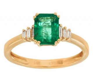 Smithsonian 1.35 ct Zambian Emerald & Diamond Ring 14K Gold —