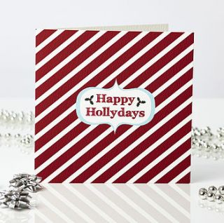 'happy hollydays' christmas card by bonnie blackbird