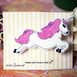 magical unicorn brooch by superfumi