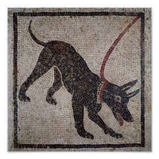Dog on a leash, Pompeii Posters