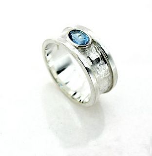 small silver blue topaz drum ring by will bishop jewellery design