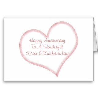 Anniversary, Sister & Brother in law, Open Heart Greeting Cards