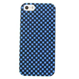 Cell Armor I5 PC 3D309 Hybrid Case for iPhone 5   Retail Packaging   Blue and Black Checkers Cell Phones & Accessories