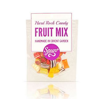 fruit mix hard rock candy in a bag by spun candy