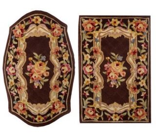 Royal Palace Framed Aubusson 2x3 Handmade Wool Accent Rug —