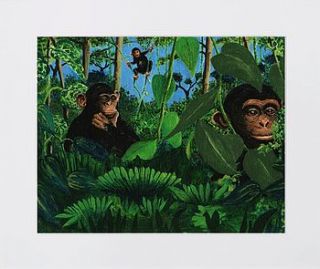cheeky chimps giclée print by ethical trading company