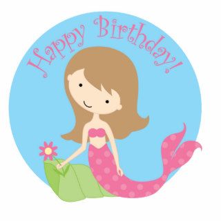 KRW Fun Little Mermaid Birthday Cake Top Decor Photo Sculptures