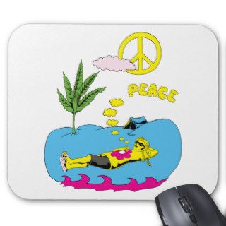 Peace Sign Symbol ~ 60s Hippie Girl Mouse Pad