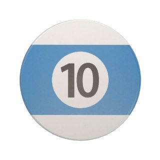 Number ten pool ball sandstone coaster