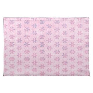 Pale Pink Flower Pattern Placemats
