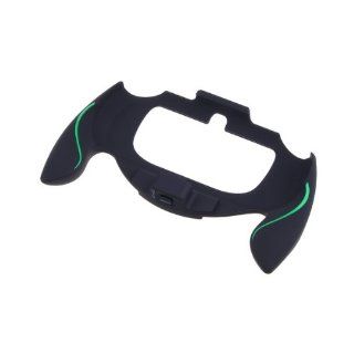Flexible Durable Black+Green Plastic Bracket Holder Hand Handle Grip for PS Vita Video Games