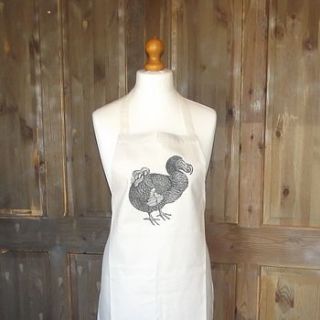 ' quirky dodo ' irish linen apron and tea towel set by rustic country crafts