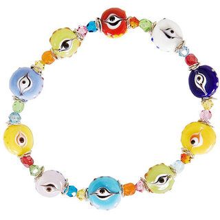 Nexte Brass and Glass Bead 'The Guardian Eye' Bracelet NEXTE Jewelry Crystal, Glass & Bead Bracelets