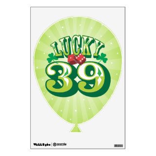Lucky 39   Birthday Balloon Wall Cling Wall Decal