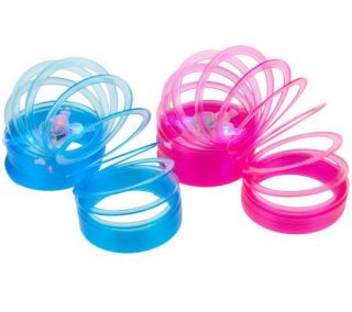 Set of 2 Light Up Slinky Walking Spring Toys —