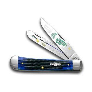 CASE XX Bass Fever 1/500 Blue Trapper Pocket Knife Knives  Folding Camping Knives  Sports & Outdoors