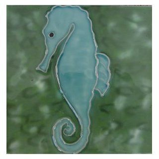 Seahorse Sea Horse Decorative Ceramic Wall Art Tile 8x8  