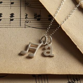 silver music note necklace by lily charmed