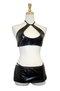 Exposed Line Halter Top & Mini Skirt Set in Onyx Black Health & Personal Care