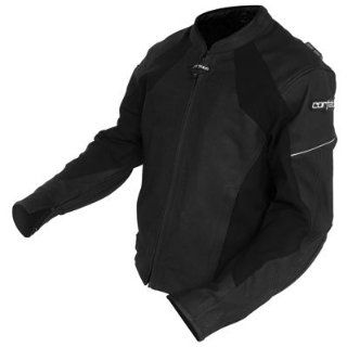 Cortech Piuma Leather Motorcycle Jacket X Large (Size 44) Flat Black Automotive