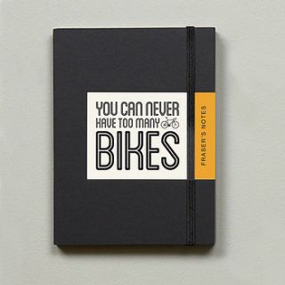 personalised bike notebook by quirky gift library