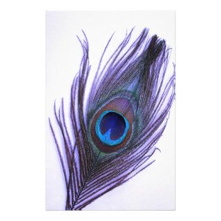 Purple Peacock Feather Stationery
