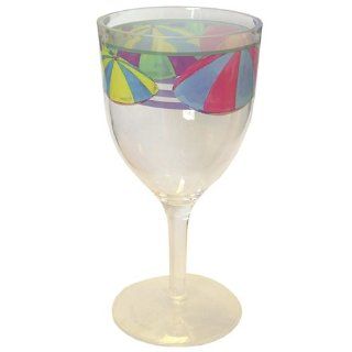 Pfaltzgraff 14 Ounce Acrylic Wine Glass, Set of 6 96307, Beach Umbrella Kitchen & Dining