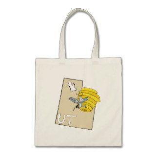 Utah UT Cartoon Map with Bee Hive Cartoon Art Tote Bag
