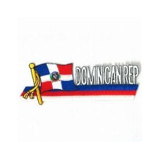 Dominican Republic Sidekick Word Country Flag Iron on Patch Crest Badge  1.5 X 4.5 InchesNew Patio, Lawn & Garden
