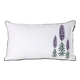 20" Rectangular Lavender Cotton Embroidered Decorative Pillow Cover   Throw Pillow Covers