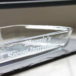 personalised 'secret ingredient' glass dish by becky broome