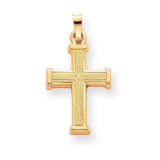 14k Gold Hollow Latin Cross Pendant Jewelry