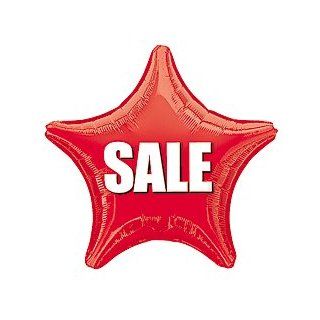 Red Sale Star Shape 18" Mylar Balloon Health & Personal Care