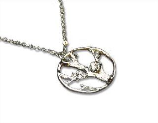 Silver Small Cherry Blossom Flowers Necklace Pendant Necklaces Jewelry