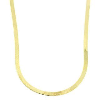 10 Karat Yellow Gold Herringbone Chain (3.2 mm Wide, 18 inch) Chain Necklaces Jewelry
