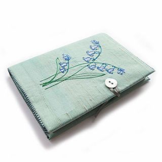 bluebell design freehand embroidered notebook by sumptuosity