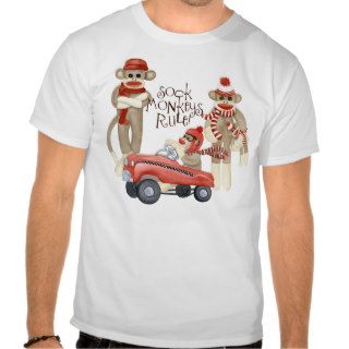 Sock Monkey Pedal Car, Sock Monkeys Rule T Shirt