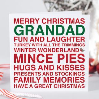 merry christmas grandad card by megan claire