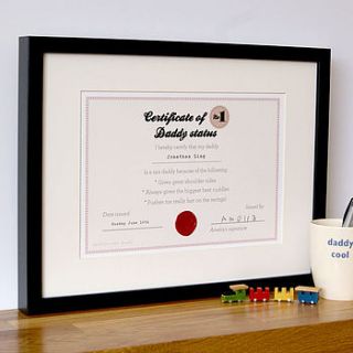 personalised no1 daddy certificate by button box cards