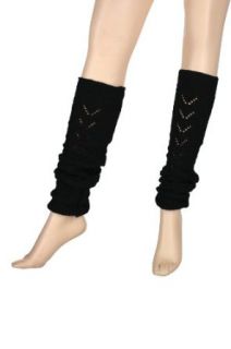 Black Loose Knit Cuff Top Wool Legwarmers Leg Warmers