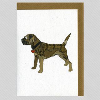 illustrated grizzle border terrier blank card by illustrated cards