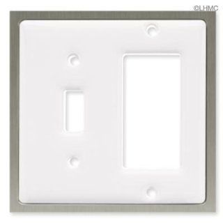 Combo Switch & GFCI/Rocker   White Ceramic W/ Chrome LQ 69650   Switch Plates  