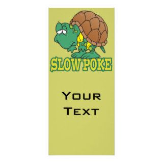 cute silly slow poke turtle cartoon full color rack card