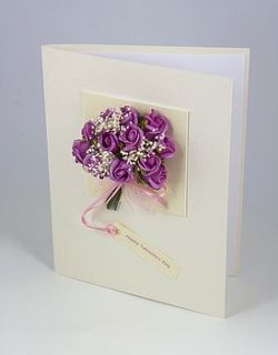 valentine's rose bouquet 3 d greetings card by karrie barron cards