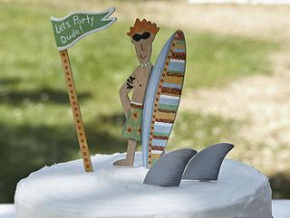 surfer cake decoration set by birchcraft