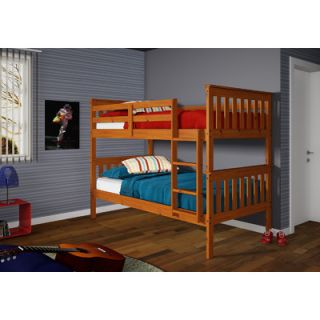 Donco Kids Twin over Twin Bunk Bed with Built In Ladder