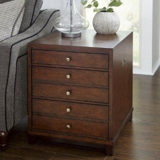 Hammary Modern Lodge Rectangular Drawer End Table in Rustic Cherry   Coffee Tables
