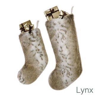 faux fur christmas stocking by helen moore