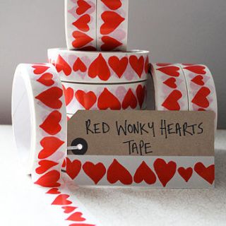 wonky hearts gift sticky tape by martha and hepsie