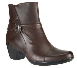 Clarks Bendables Ingalls Rosa Leather Ankle Boots w/Ruching —